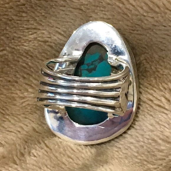 SILPADA Tumbled Turquoise Sterling Silver Statement Ring Sz 6 - Picture 6 of 11